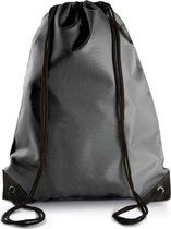 Sport gymtas/draagtas in kleur donkergrijs met handig rijgkoord 34 x 44 cm van polyester en verstevigde hoeken