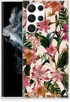 Telefoon Hoesje Geschikt voor Samsung Galaxy S22 Ultra Leuk TPU Back Case Bloemen