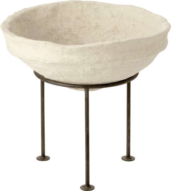 JLine Schaal Op Voet Chad Papier Mache Wit bol