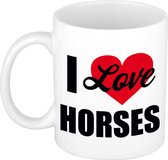 I love my horses cadeau koffiemok / theebeker wit - Cadeau mok voor paarden liefhebber