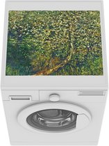 Wasmachine beschermer mat - Appelbomen in bloei bij het water - Schilderij van Claude Monet - Breedte 55 cm x hoogte 45 cm