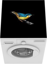 Wasmachine beschermer - Wasmachine mat - Illustratie van een rotskruiper vogel met een zwarte achtergrond - 60x60 cm - Droger beschermer