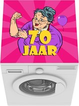 Wasmachine beschermer mat - Vrouw - 70 Jaar verjaardag - Jubileum - Breedte 60 cm x hoogte 60 cm
