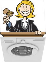 Wasmachine beschermer mat - een vrolijke rechter - Breedte 60 cm x hoogte 60 cm