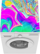 Wasmachine beschermer mat - Kunst - Kleuren - Psychedelisch - Breedte 60 cm x hoogte 60 cm