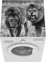 Wasmachine beschermer mat - Leeuwen - Zwart - Wit - Jacht - Breedte 60 cm x hoogte 60 cm