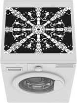 Wasmachine beschermer mat - Patronen - Abstract - Zwart Wit - Breedte 55 cm x hoogte 45 cm