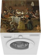 Wasmachine beschermer mat - Het vrolijke huisgezin - Jan Steen - Breedte 60 cm x hoogte 60 cm