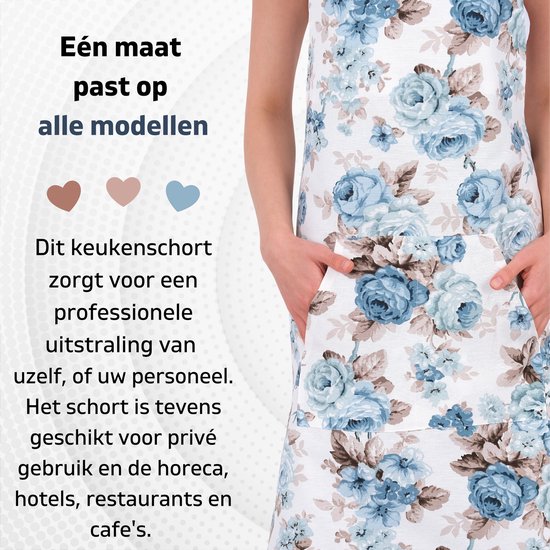 Udewo 1 STKS Bloemen Schorten voor Vrouwen, Verstelbare Keuken Schort Vintage Bloem Baker Chef Canvas Groene Bib Chefs Overgier met Zakken Koken Bakken Tuinieren Restaurant