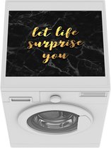 Wasmachine beschermer mat - Quotes - Surprise - Goud - Marmer - Breedte 55 cm x hoogte 45 cm