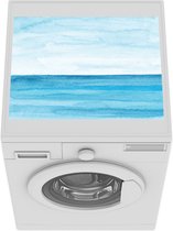 Wasmachine beschermer - Wasmachine mat - Zee - Waterverf - Blauw - 55x45 cm - Droger beschermer