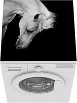 Wasmachine beschermer mat - Paard - Wit - Zwart - Breedte 60 cm x hoogte 60 cm