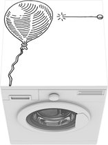 Wasmachine beschermer mat - Een handgetekende ballon met een naald - Breedte 60 cm x hoogte 60 cm