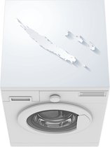 Wasmachine beschermer mat - een witte kaart van Nieuw-Caledonië - Breedte 60 cm x hoogte 60 cm