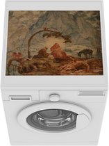 Wasmachine beschermer mat - Flucht in den Bergen - schilderij van Max Frey - Breedte 55 cm x hoogte 45 cm