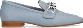 Sacha - Dames - Blauwe leren loafers met chain - Maat 39