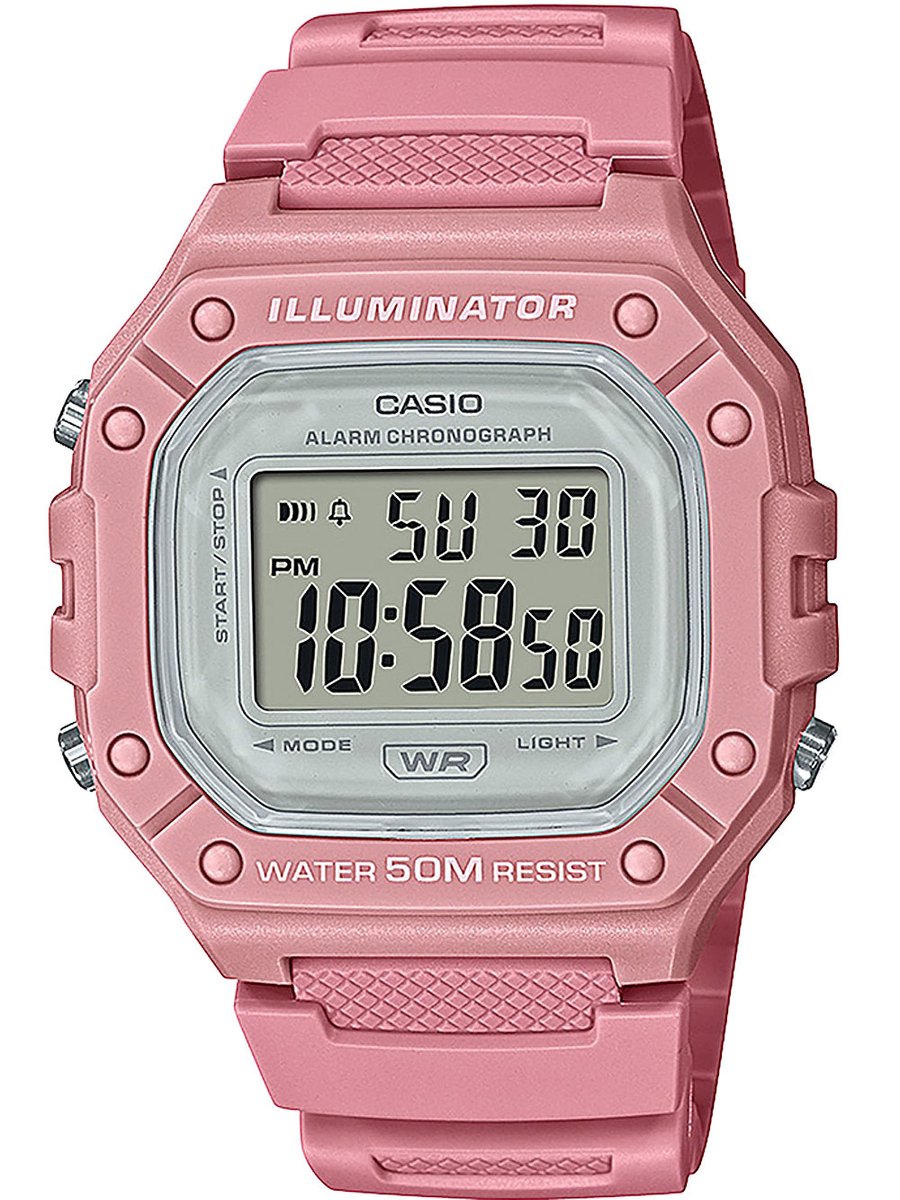 Casio Casio Collection W-218HC-4AVEF Horloge - Kunststof - Roze - Ø 40.5 mm