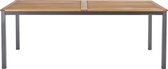 NATERIAL - Table de jardin rectangulaire ORIS - 6 à 8 personnes - table en bois 206x90 cm - aluminium - avec plateau en bois - eucalyptus