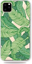 Peachy Natuur Groen Bladeren Bananenplant Jungle Hoesje iPhone 11 Pro Max TPU case - Doorzichtig