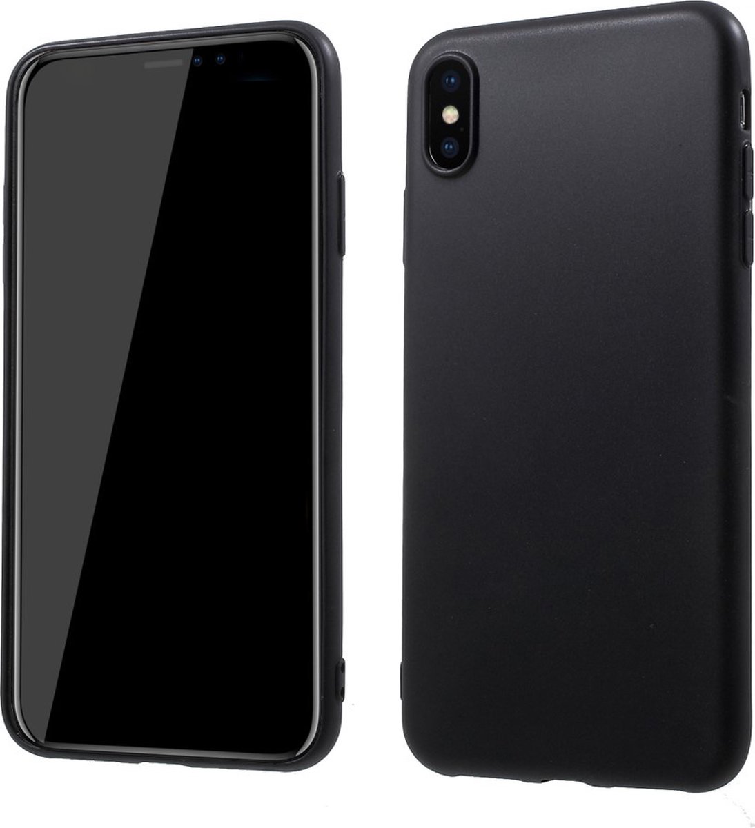 Peachy Zacht TPU hoesje geschikt voor iPhone XS Max Case - Matte Zwart