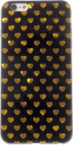 Peachy Zwart gouden hartjes hoes iPhone 6 6s cover