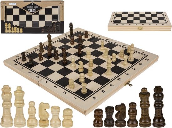 Visa overdrijving Schoolonderwijs Schaakspel hout - Inklapbaar schaakspel - 34 x 34cm - Reis schaakbord  met... | bol.com