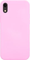 Coverzs Pastel siliconen hoesje geschikt voor Apple iPhone Xr - optimale bescherming - silicone case - backcover - roze