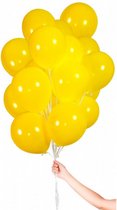 heliumballonnen met lint 23 cm geel 30 stuks