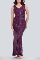 HASVEL-Maxi jurk Dames -Paarse Jurk met pailletten- Maat S-Galajurk-Avondjurk- HASVEL-Maxi Dress Women -Purple Sequin Dress - Size S-Prom Dress-Evening Dress