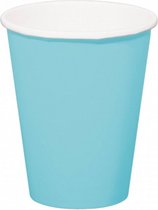 feestbekers 350 ml papier blauw/wit 8 stuks