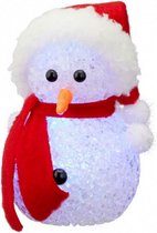 sneeuwpop met led 12 cm wit/rood