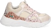 Bunnies JR 222241-596 Meisjes Lage Sneakers - Beige/Roze - Leer - Veters