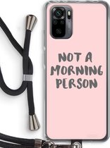 Case Company® - Xiaomi Redmi Note 10 Pro hoesje met Koord - Morning person - Telefoonhoesje met Zwart Koord - Bescherming aan alle Kanten en Over de Schermrand