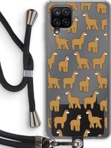 Case Company® - Samsung Galaxy A12 hoesje met Koord - Alpacas - Telefoonhoesje met Zwart Koord - Bescherming aan alle Kanten en Over de Schermrand