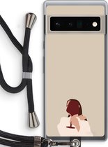 Case Company® - Google Pixel 6 Pro hoesje met Koord - I drink wine - Telefoonhoesje met Zwart Koord - Bescherming aan alle Kanten en Over de Schermrand