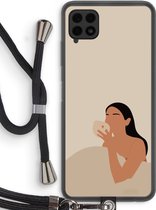 Case Company® - Samsung Galaxy A22 4G hoesje met Koord - Fresh coffee - Telefoonhoesje met Zwart Koord - Bescherming aan alle Kanten en Over de Schermrand