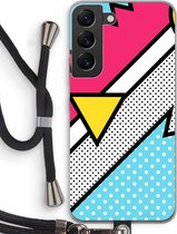 Case Company® - Samsung Galaxy S22 hoesje met Koord - Pop Art #3 - Telefoonhoesje met Zwart Koord - Bescherming aan alle Kanten en Over de Schermrand