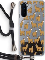 Case Company® - OnePlus Nord hoesje met Koord - Alpacas - Telefoonhoesje met Zwart Koord - Bescherming aan alle Kanten en Over de Schermrand