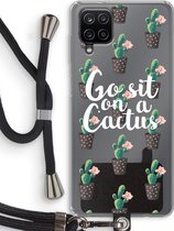Case Company® - Samsung Galaxy A12 hoesje met Koord - Cactus quote - Telefoonhoesje met Zwart Koord - Bescherming aan alle Kanten en Over de Schermrand