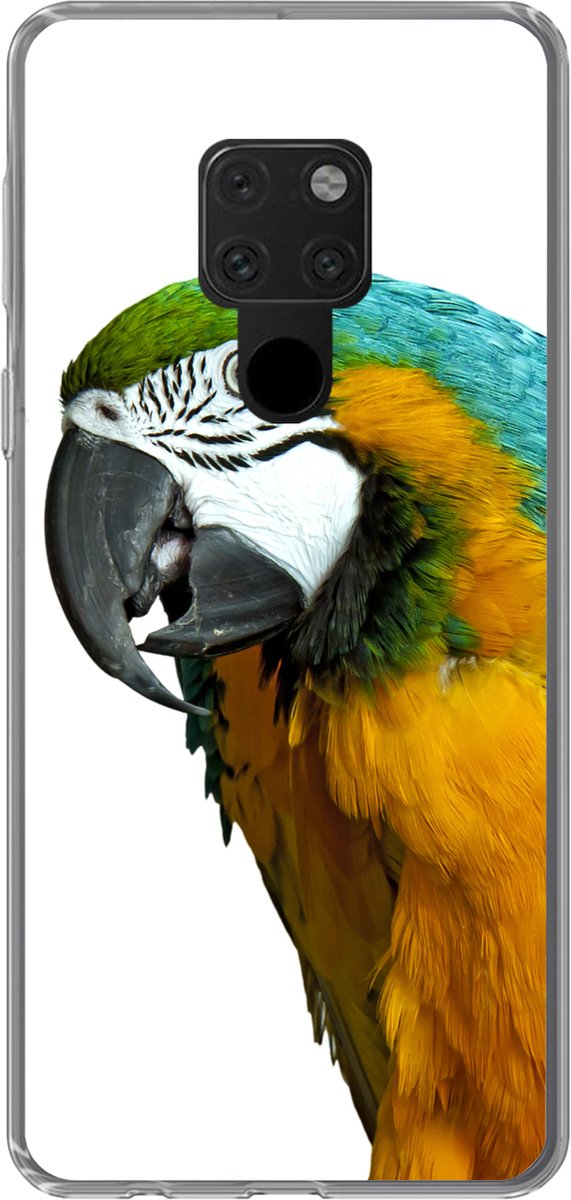 Telefoonhoesje Geschikt voor Huawei P40 Lite hoesje - Papegaai - Vogel - Veren - Portret - Siliconen Telefoonhoesje Telefoonhoesje