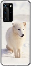 Telefoonhoesje Geschikt voor Huawei P40 Pro hoesje - Vos - Sneeuw - Wit - Siliconen Telefoonhoesje