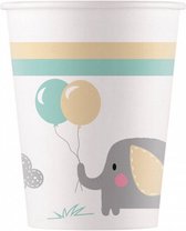 feestbekers Baby Olifant junior 200 ml papier 8 stuks