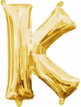 folieballon letter K 25 x 33 cm goud