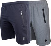 Lot de 2 shorts de jogging Donnay - Shorts de sport - Homme - Taille 3XL - Marine/Argent-chiné