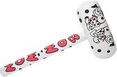 opblaasbare honden-hamer 59 cm wit/rood/zwart
