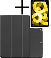 Hoesje Geschikt voor iPad Air 2022 Hoesje Case Hard Cover Hoes Book Case Met Screenprotector - Zwart
