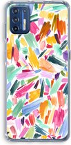 Case Company® - Motorola Moto G9 Plus hoesje - Watercolor Brushstrokes - Soft Cover Telefoonhoesje - Bescherming aan alle Kanten en Schermrand