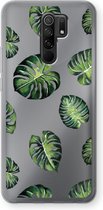 Case Company® - Xiaomi Redmi 9 hoesje - Tropische bladeren - Soft Cover Telefoonhoesje - Bescherming aan alle Kanten en Schermrand