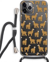 Case Company® - iPhone 11 Pro hoesje met Koord - Alpacas - Telefoonhoesje met Zwart Koord - Extra Bescherming aan alle Kanten en Over de Schermrand