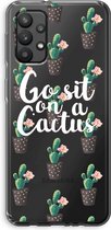 Case Company® - Samsung Galaxy A32 4G hoesje - Cactus quote - Soft Cover Telefoonhoesje - Bescherming aan alle Kanten en Schermrand
